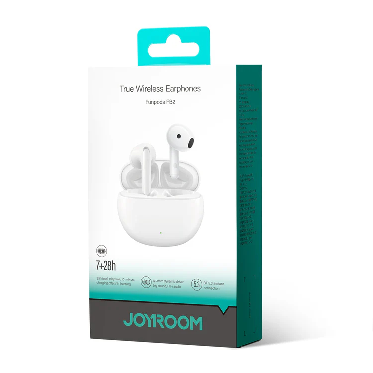 JOYROOM JR-FB2 True Wireless Earphones, Funpods Series - White 