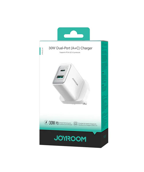 JR-TCF15 30W Dual-Port (A+C) Charger-White