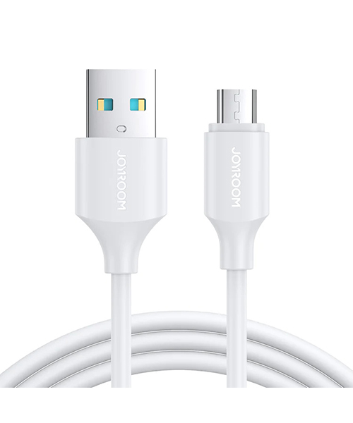 كيبل شحن سريع ونقل بيانات جوي روم S-UM018A9 بقدرة 2.4 أمبير - USB-A إلى Micro USB - بطول 1 متر - أبيض