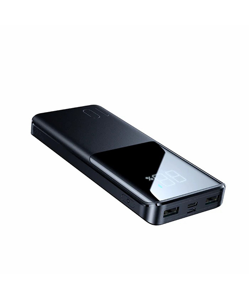 جوي روم - باور بانك JR-QP191 سريع الشحن بقوة 22.5 واط وسعة 10000mAh - أسود (مع كابل USB إلى Type-C بطول 0.25 متر - أسود)