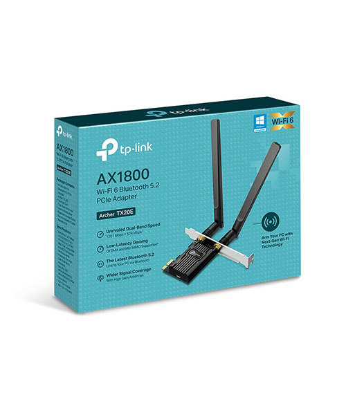 كرت TP-Link TX20E AX1800 واي فاي وبلوتوث PCIe