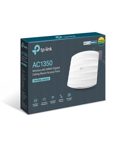 تي بي لينك - نقطة وصول داخلية EAP225 AC1350 - تركب في السقف - تدعم PoE