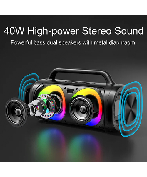 سماعة لاسلكية جوي روم JR-MW02 – 40W – مع إضاءة RGB ملونة