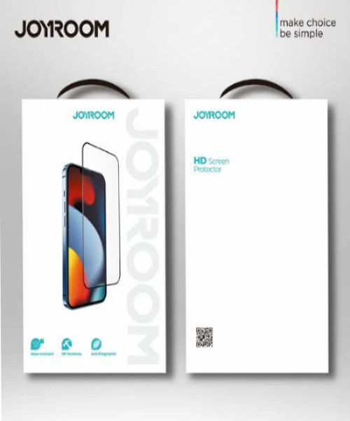 واقي شاشة زجاجي JOYROOM JR-MLG0279 (بتقنية 2.5D بواجهة كاملة وحواف سوداء) لهاتف iPhone 16 Pro Max – شفاف عالي الدقة ومضاد للغبار