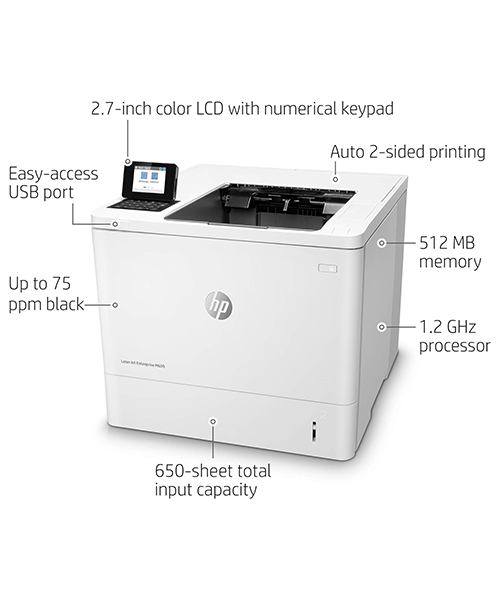 طابعة ليزر أسود مستعملة HP LaserJet Enterprise M609DN – USB – إيثرنت