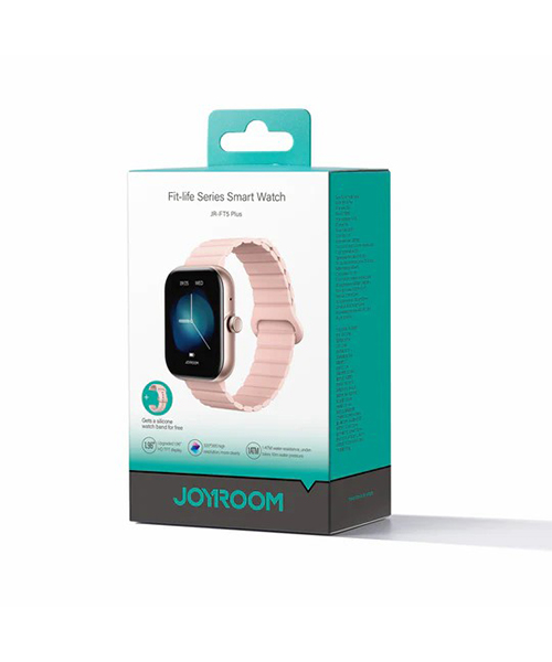 ساعة جوي روم JR-FT5 Plus الذكية من سلسلة Fit-life – بإمكانية الرد على المكالمات – وردي ذهبي (Rose Gold)