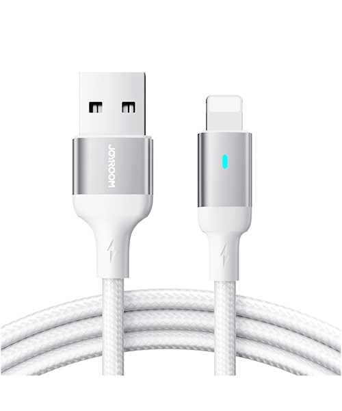 كابل جوي روم S-A10 من سلسلة Extraordinary للشحن السريع 3A (USB-A إلى Lightning) بطول 1.2 متر – اللون الأبيض