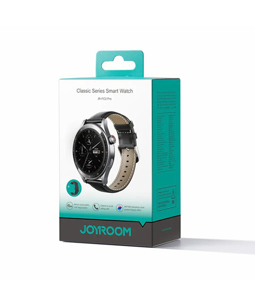 ساعة جوي روم JR-FC2 Pro الذكية من سلسلة Classic – بإمكانية الرد على المكالمات – رمادي فضائي