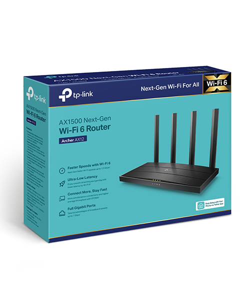 راوتر TP-Link Archer AX12 AX1500 بتقنية Wi-Fi 6 ومنفذ جيجابت