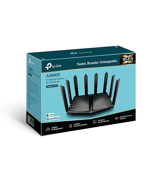 راوتر TP-LINK Archer AX90 AX6600 ثلاثي النطاق بتقنية Wi-Fi 6