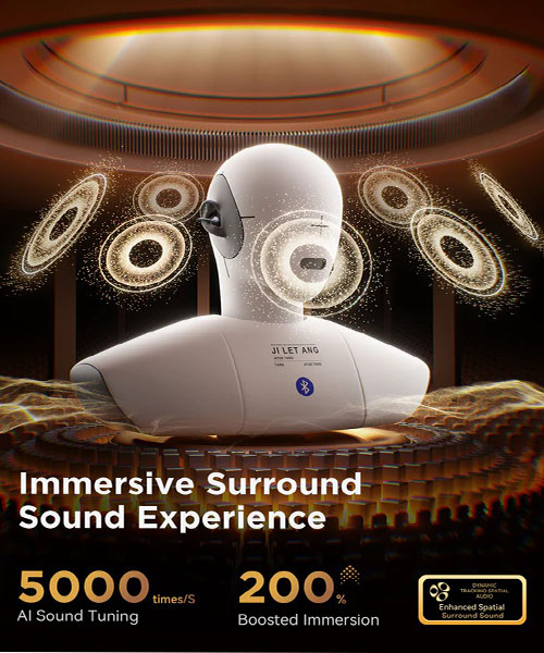 سماعات أذن لاسلكية Joyroom JR-OE3 – فضي أبيض – صوت عالي الدقة وتصميم مريح