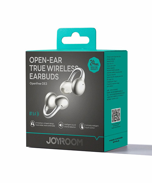 سماعات أذن لاسلكية جوي روم JR-OE3 – رمادي فضائي – صوت فائق الدقة