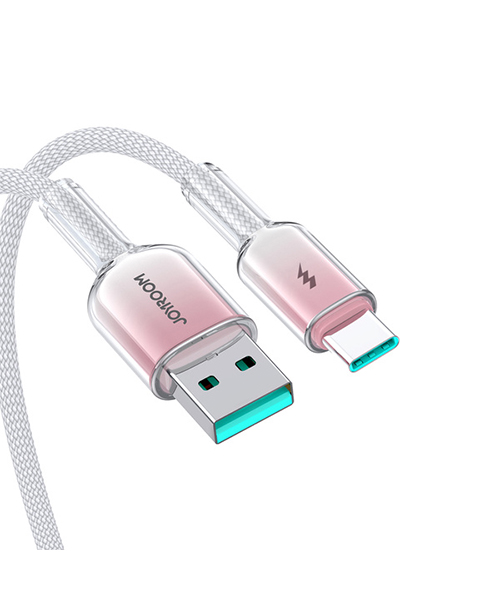 كابل بيانات شحن سريع S-A42 Crystal-Clear Series 3A (من USB-A إلى Type-C) بطول 1.2 متر - أبيض