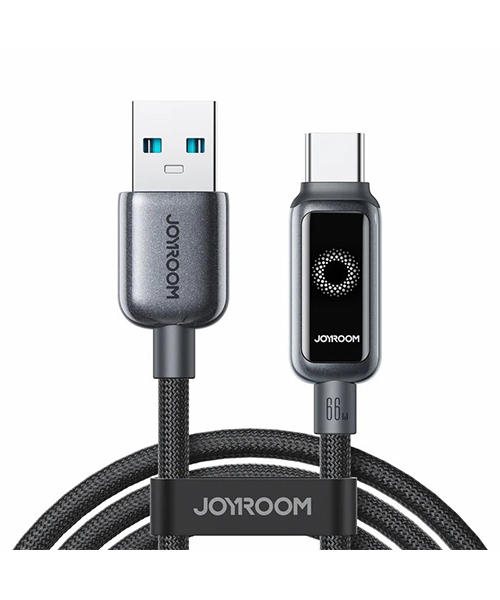 كابل شحن سريع S-A55 StarFlight Series بقدرة 66 واط Auto Power-Off (من USB-A إلى Type-C) بطول 1.2 متر – أسود