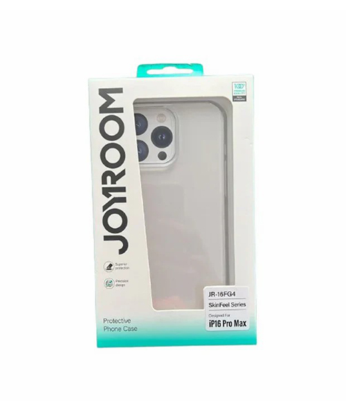 جراب حماية JR-16FG4 لهاتف iPhone 16 Pro Max – شفاف غير لامع