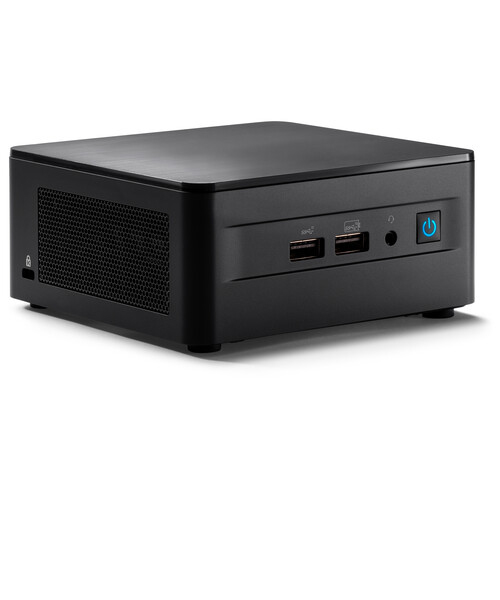 جهاز كمبيوتر صغير مستعمل من نوع Intel NUC 12 Pro (NUC12WSH) بمعالج Intel Core i5 وشاشة 1240P وذاكرة وصول عشوائي 8 جيجابايت DDR4 وقرص صلب SSD بسعة 500 جيجابايت ونظام تشغيل Windows 11