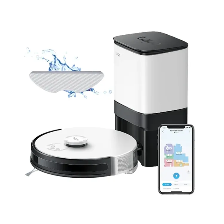 مكنسة ومساحة روبوت ذكية TP-Link Tapo RV30 Plus بتقنية LiDAR وقاعدة تفريغ تلقائي ذكية